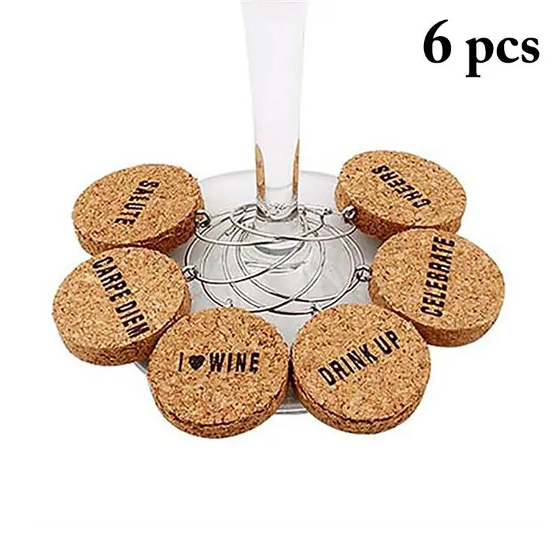 6 шт. новый креативный деревянный бокал для вина декоративный буквенный