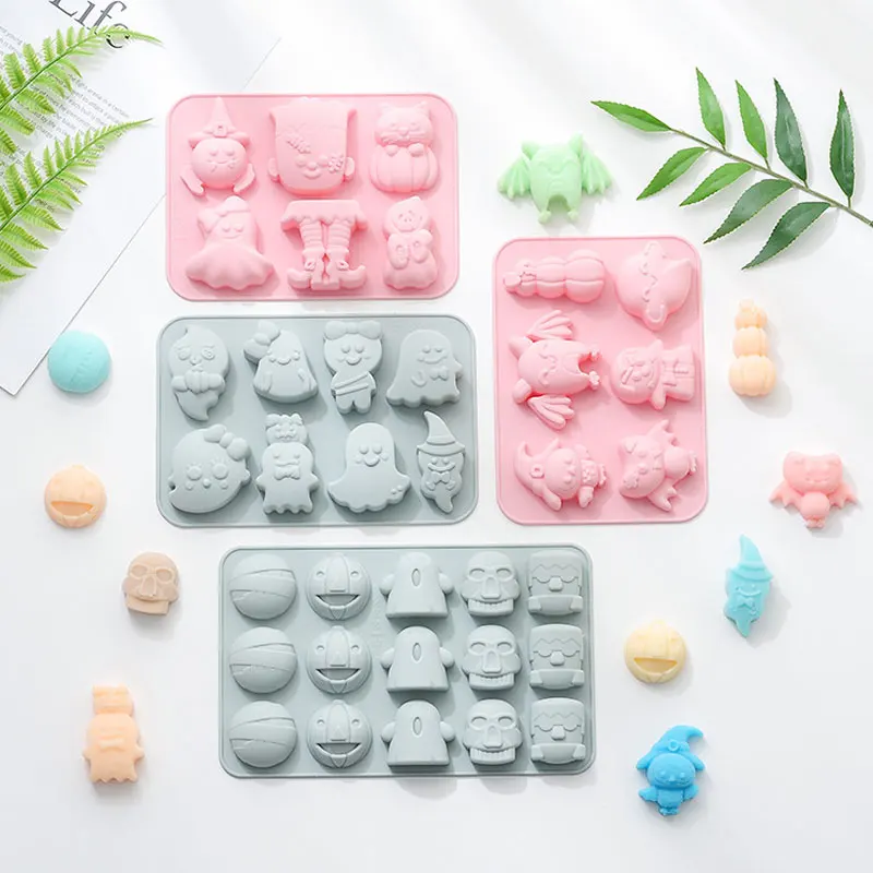 Силиконовая форма в виде черепа и тыквы для помадки инструмент украшения торта