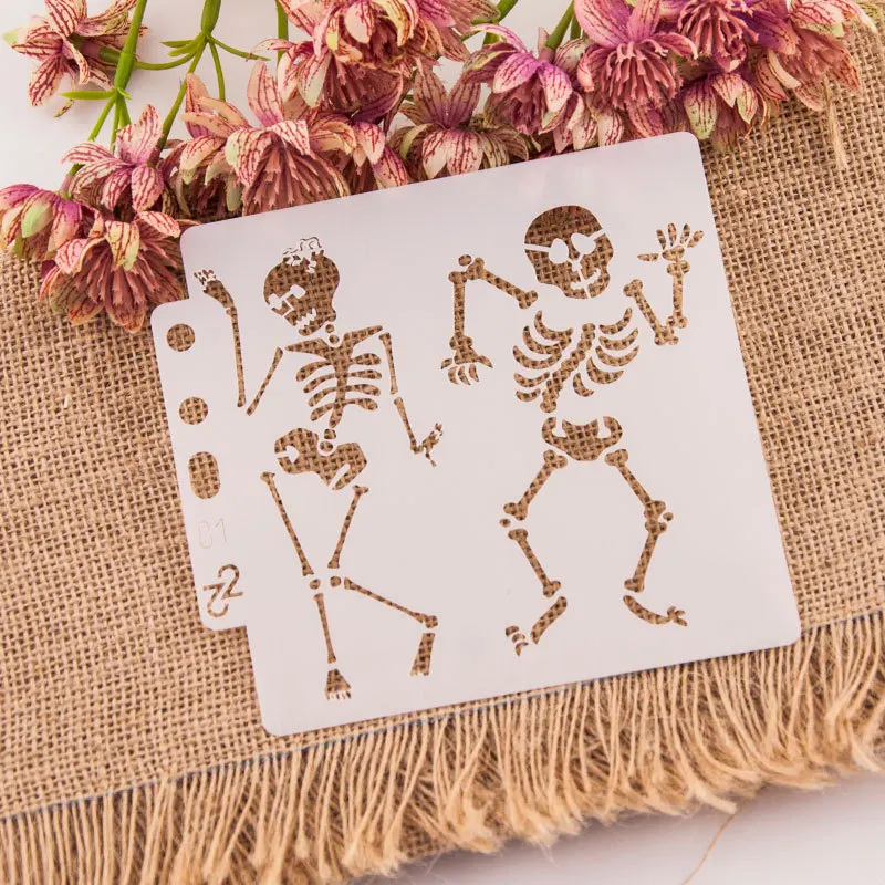 Skeleton pvc Layering Stencils for Diy scrapbook coloring painting stencil home decor diy etc. Product image | Канцтовары для офиса