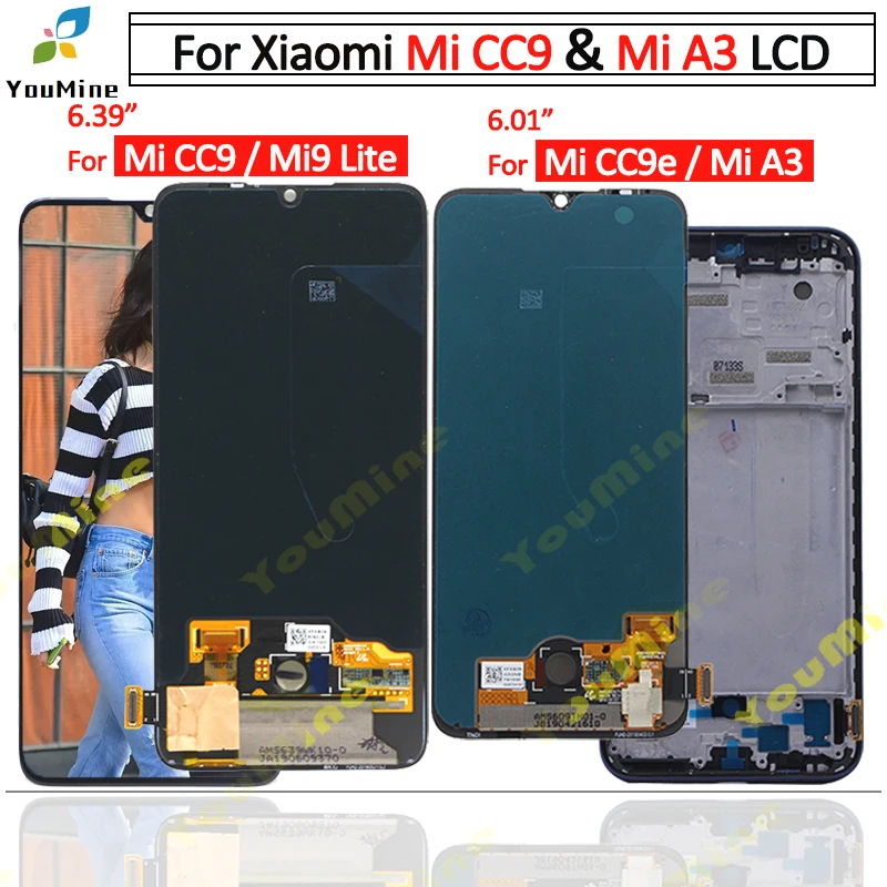 ЖК дисплей с сенсорным экраном и дигитайзером для Xiaomi Mi CC9 CC9e M1906F9SH M1906F9SI сменный в