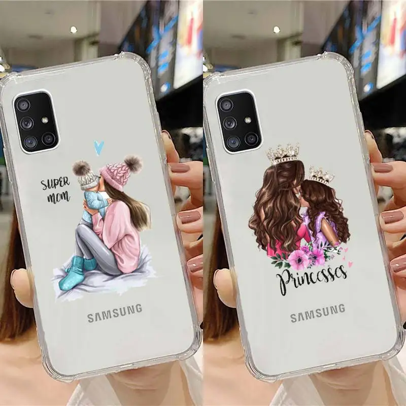 

Mom and baby Phone Case Transparent For Samsung Note A 7 8 9 10 20 50 51 71 90 20 11 81 e LITE Ultra PRO