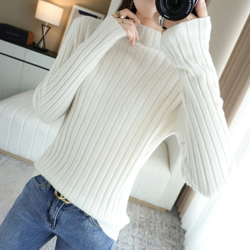 

Autumn and winter new half turtleneck sweater women's self-cultivation pullover solid color slimming bottoming shirt long-sleeve