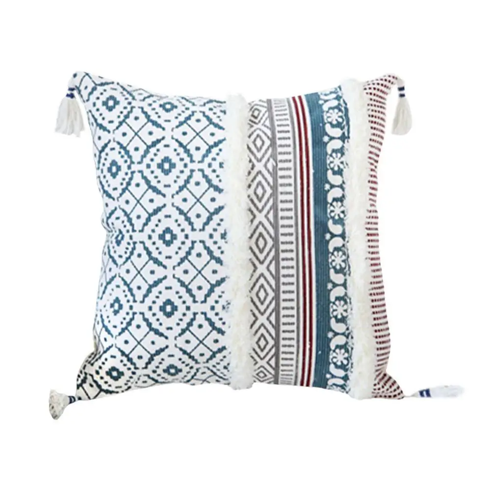 

Boho Decorative Throw Pillow Covers 18 X 18 In Decorative Pillow Cases For Sofa Couch Bed Bohemian Striped Geometric Pattern S