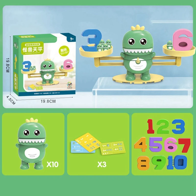 

2 Set Balance Math Game Toy for Girls Boys Kids Fun Preschoolers Educational Counting Tool, Robot & Monster