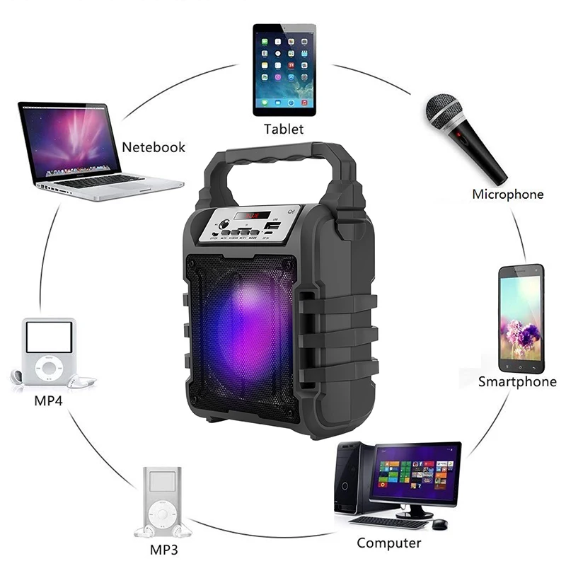 3D Беспроводная bluetooth колонка Портативная звуковая коробка бас стерео сабвуфер