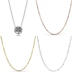 Древо жизни Золото Розовое блестящее ожерелье пробы имеет серию европейских женских подарков Классические Оригинальные украшения из серебра 925 пробы