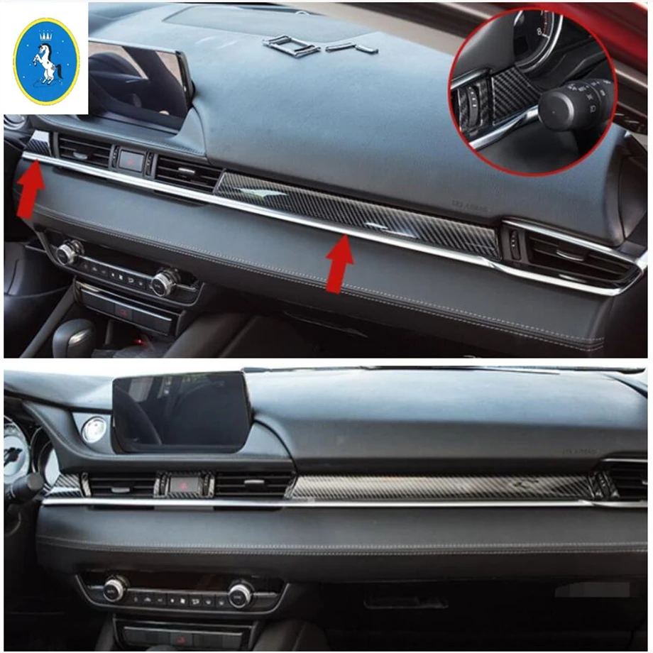 

Yimaautotrims Dashboard Instrument Panel / Air AC Outlet Vent Frame Cover Trim ABS Carbon Fiber Interior For Mazda 6 2019 2020