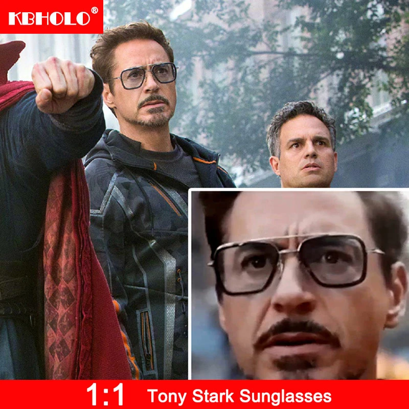 KHBOLO 1:1 Tony Stark солнцезащитные очки мужские Oculos Ретро Мужские Железный человек 3