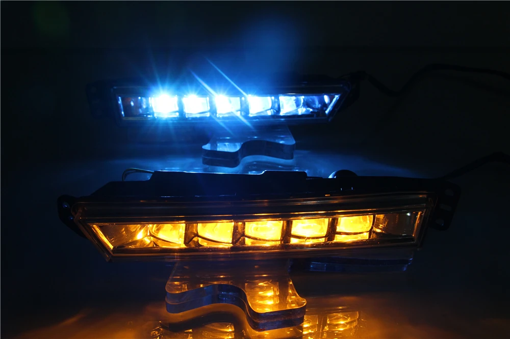 2 шт. Светодиодный дневной светильник 12В дневные ходовые огни противотуманных фар украшения для Honda вариабельности сердечного ритма HR-V Vezel желтый указатель поворота Функция
