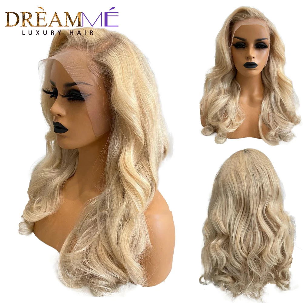 

613 Blonde 13x6 Lace Front Wig Body Wave 13x4 Transparent Lace Frontal Wigs Pre Plucked Brazilian Remy Hair 150% Density