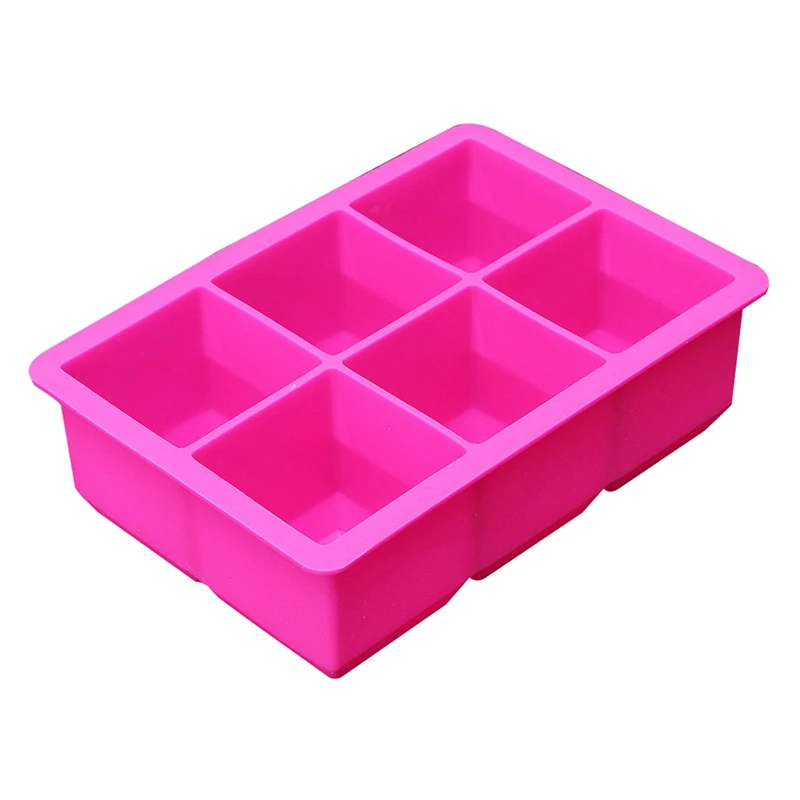 Силиконовые 6 Полость больших квадратных ледяной пудинг для желе мыла чайник