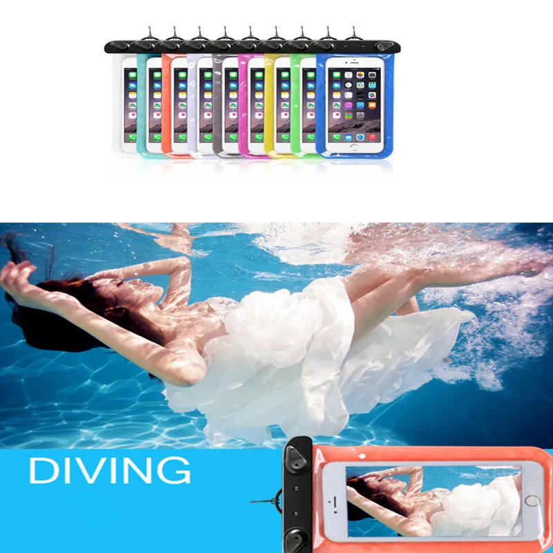 

Universal Swimming Bag Waterproof Mobile Phone Protective Bags Clear Diving Case Cover Portable Swim Supplies With Arm Straps