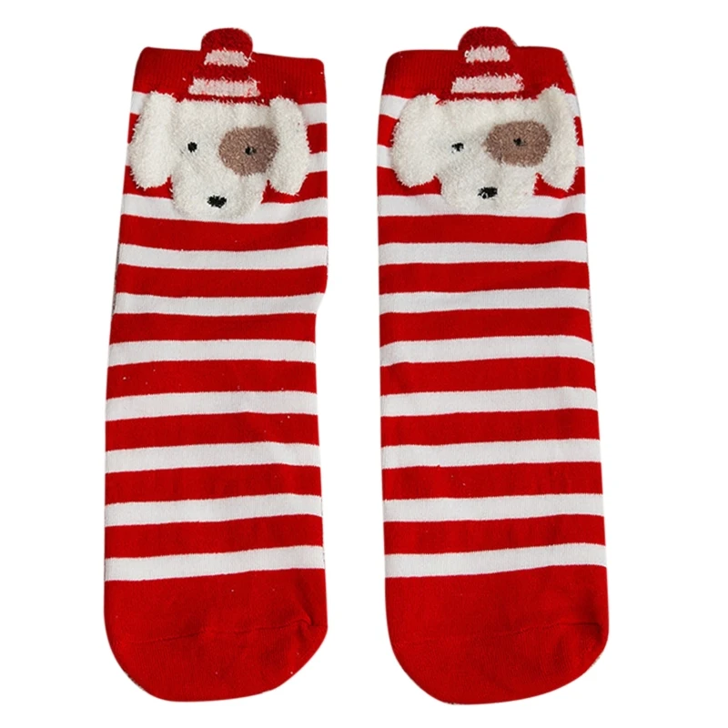 

Women Christmas 3D Cartoon Animal Crew Socks Kawaii New Year Mid-Calf Hosiery XX9D