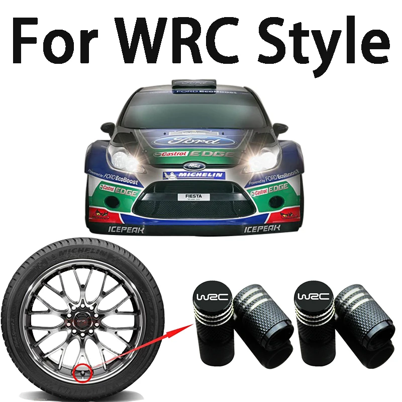 

Car Styling Tire Stem Air Valve Caps Logo Emblem For Honda Civic For Mazda For Vw WRC FIA World Rally Champ Exterior Parts
