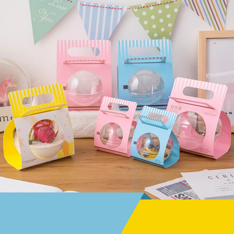 50 шт. круглая прозрачная кружка для торта с крышкой|Одноразовые чашки| |