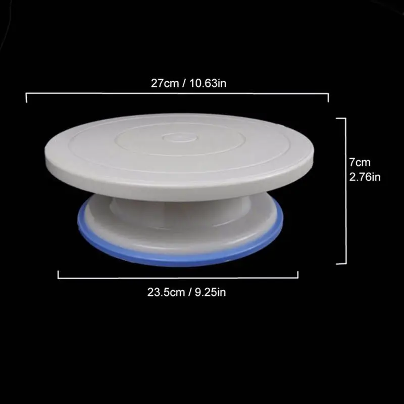 11 inch Cake Stand Revolving Decorating Turntable with Rubber Ring - White | Дом и сад