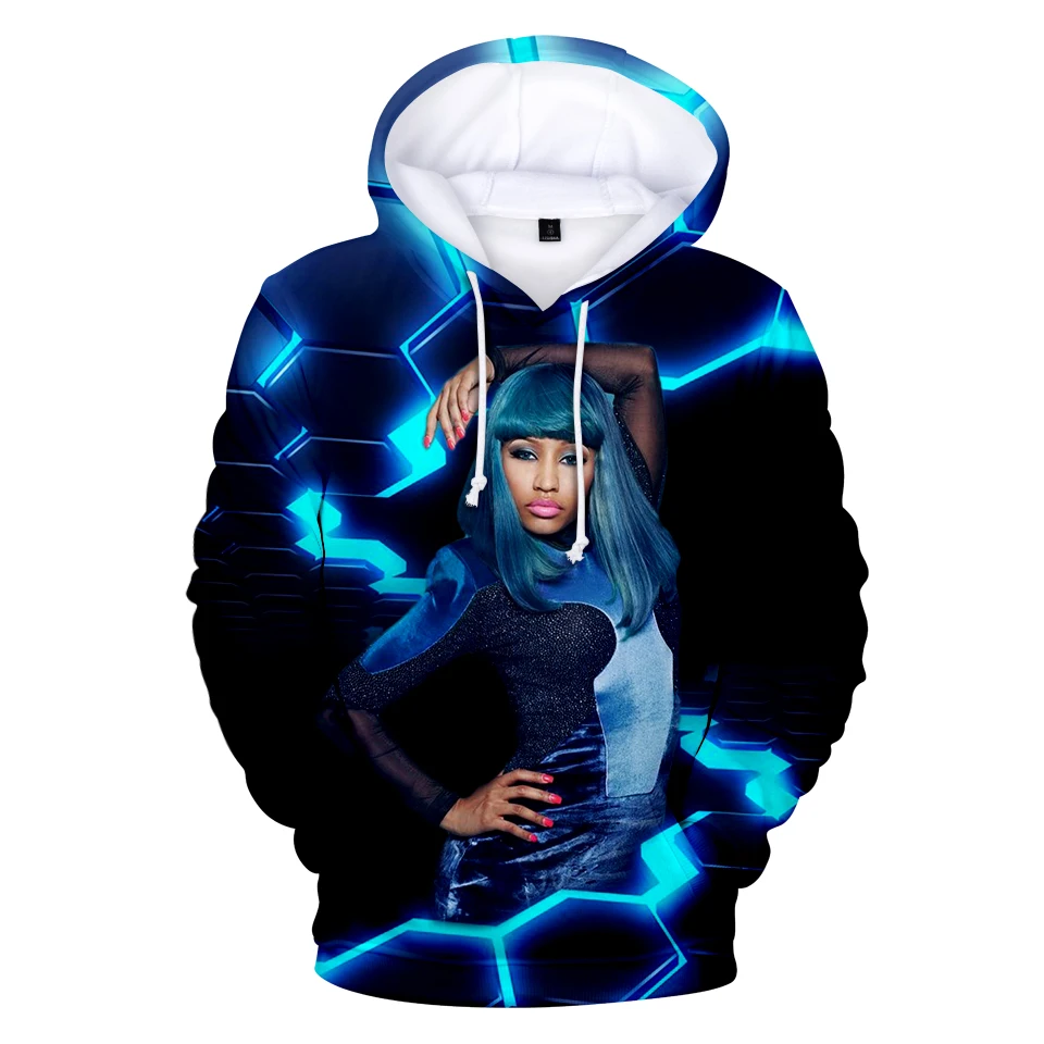 Креативные мягкие популярные толстовки с капюшоном Nicki Minaj принтом для мужчин и