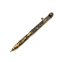 outdoors writing tools edc solid brass handmade stone grain bolt ballpoint pen school office stationery supplies
