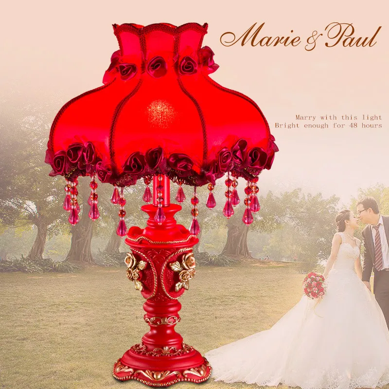 Wedding Lamp Table Room Bedside Creative Romantic Red Long Light Bedroom Warm | Освещение