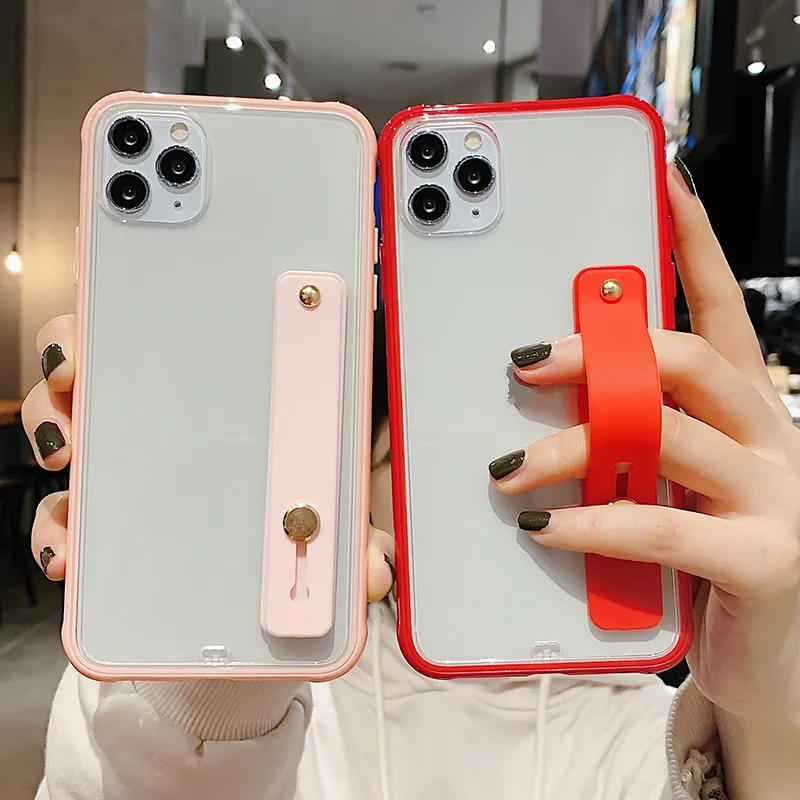 Прозрачный чехол на запястье для телефона iPhone 11 Pro Max XR XS 8 7 6 6S Plus Мягкий