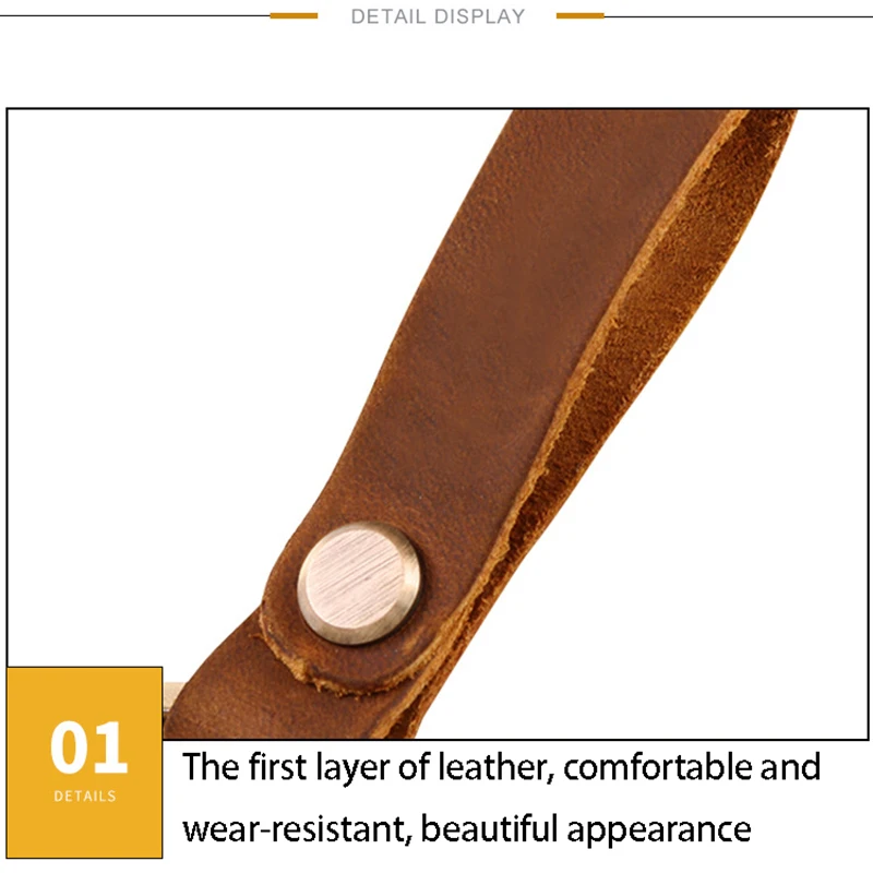 

Genuine Leather Belt 3 Loop Strap Quick Release Car Keyring Keychain Key Fob Ring Coffee Key Rings Holder Genuine Bag Pendant