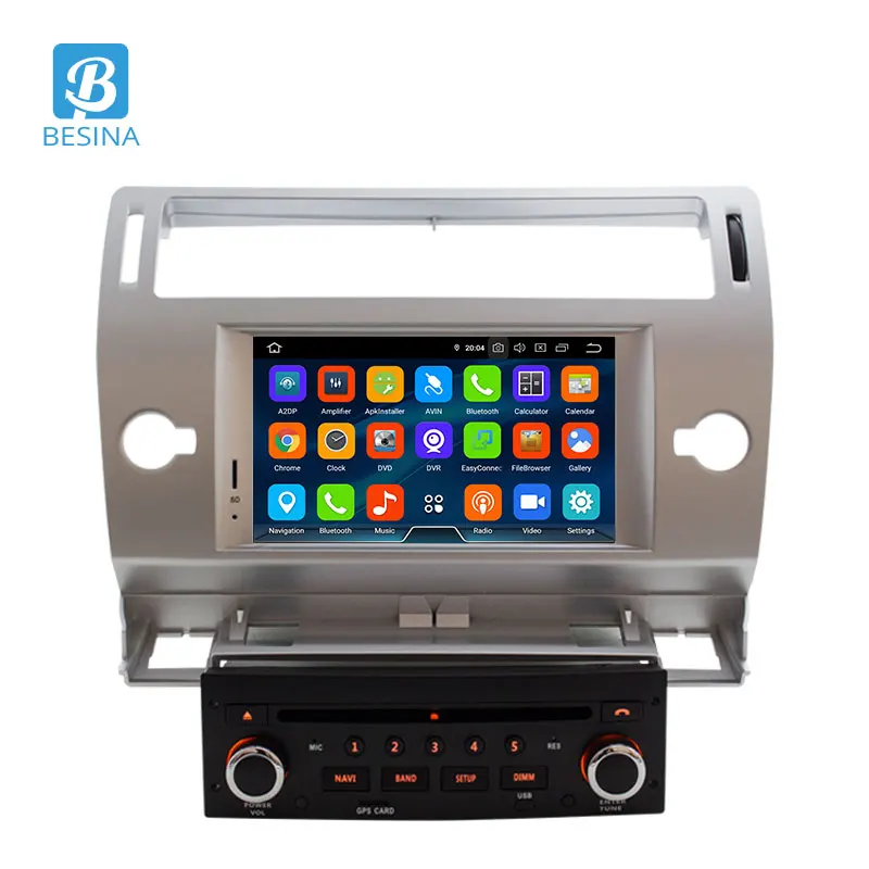 Автомобильный dvd-плеер Besina Android 9,0 для Citroen C4 Quatre Triumph, мультимедиа, gps навигация, wifi, четыре ядра, 4 Гб, 1 Din, автомагнитола