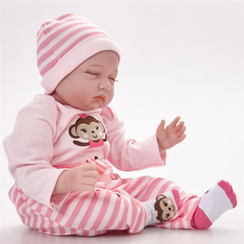 22 &quotReborn Baby Doll укорененный мохеровый Спящий ангел Bebe прекрасный Boneca