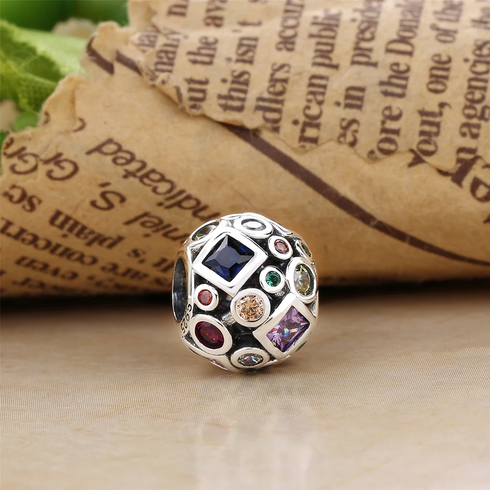 Moonmory Аутентичные 925 стерлингового серебра украшенные разноцветными кристаллами