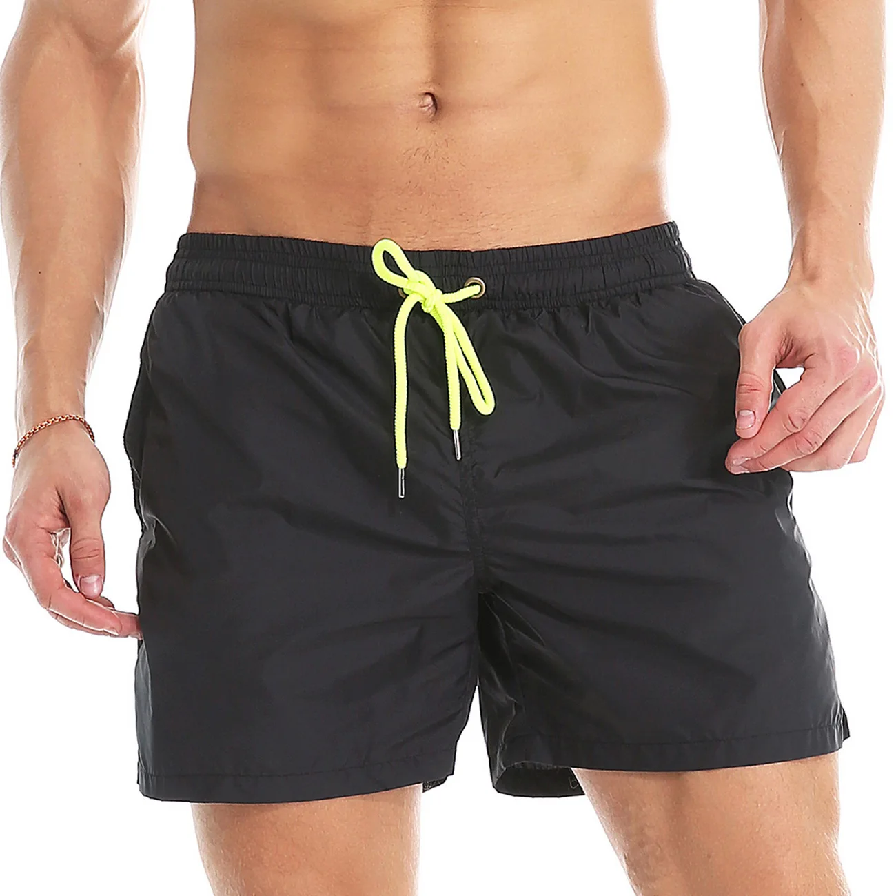 

Loose beach pants, solid color plus size sports and leisure shorts, quick-drying, breathable and waterproof men's beach pants