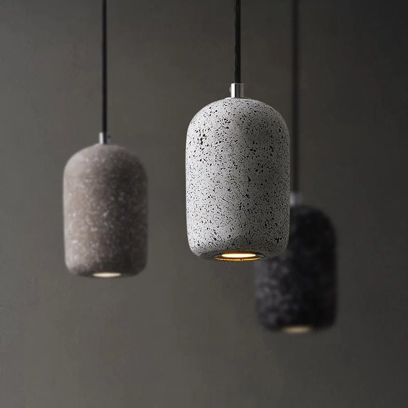 

Cement Pendant Lights Industrial Led Gray Mesh Interior Lighting for Home Luminaire Deco Art Dining Bar Restaurant WJ113015