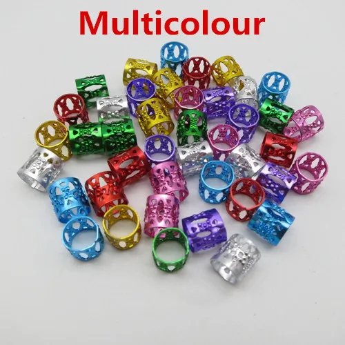 100Multicolour 100 шт./лот, регулируемый Золотой/Серебряный/Разноцветный детский Женский Ящик для волос, косички, дреды, бусины, манжеты, кольца для зажимов, аксессуары - Цвет: 100Multicolour