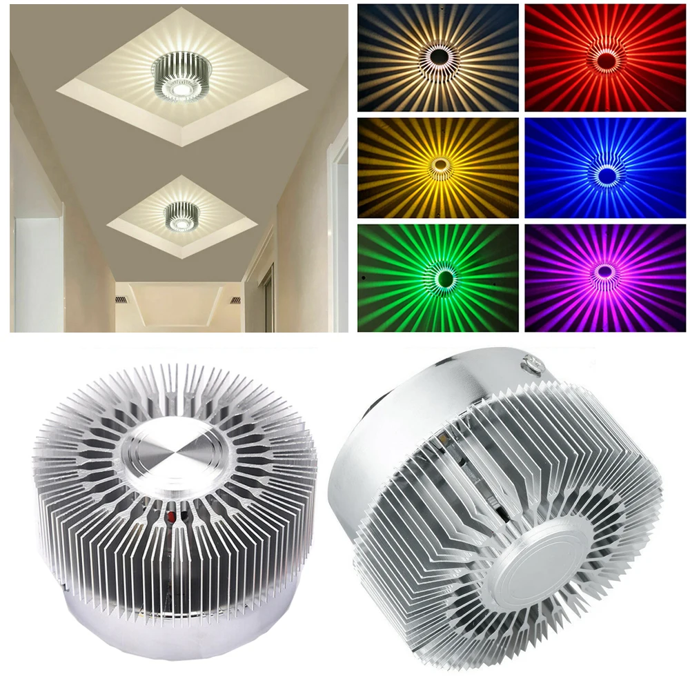 

AC85-265V LED Sunflowere Wall Lamp RGB LED Ceiling Lamp Sunflower Projector Rays Wall Sconce Surface/Hole Mount Hall Lamp 1W 3W