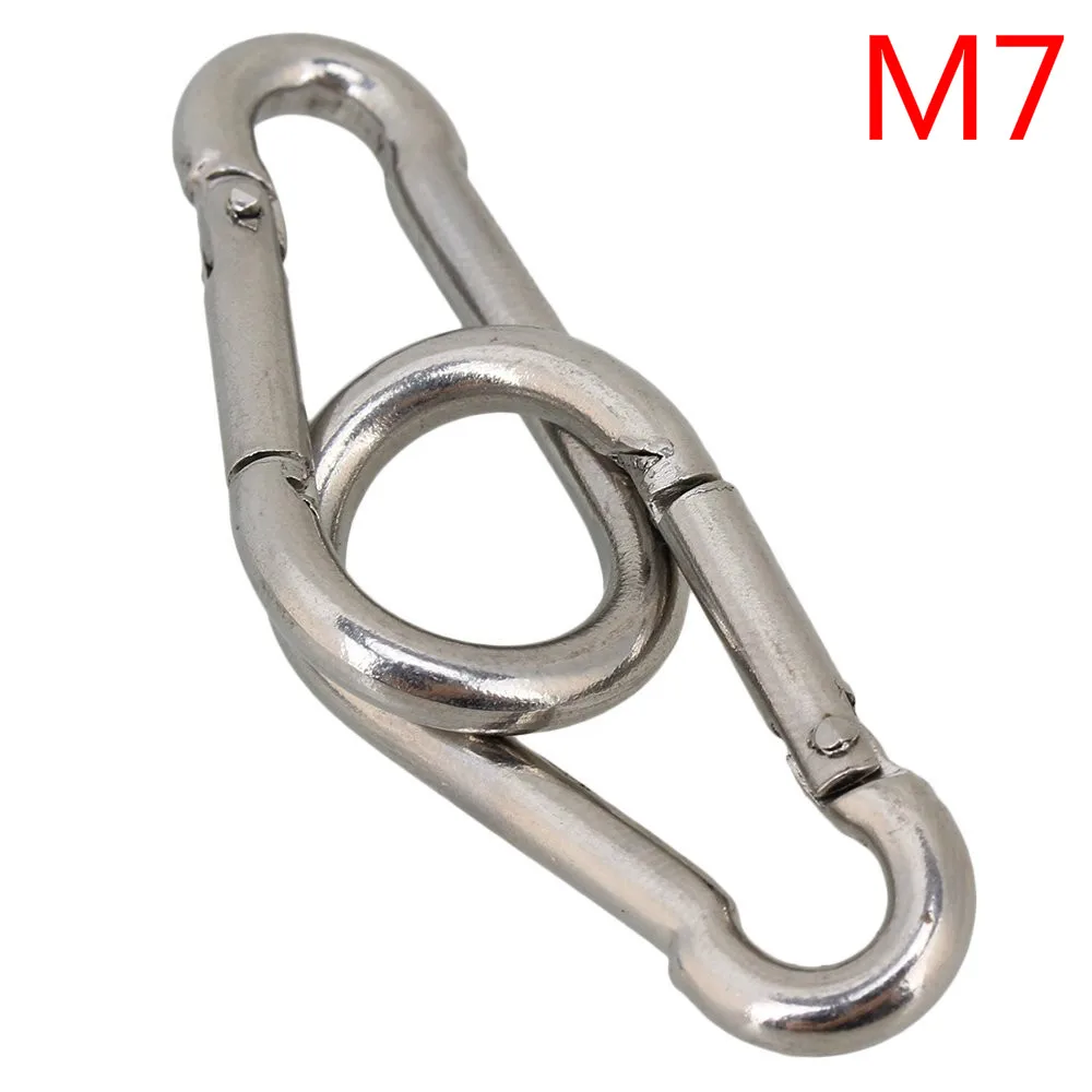 

304 Stainless Steel Multifunctional Spring Snap Carabiner Quick Link Lock Ring Hook M4/M5/M6/M7 25/10/5pcs