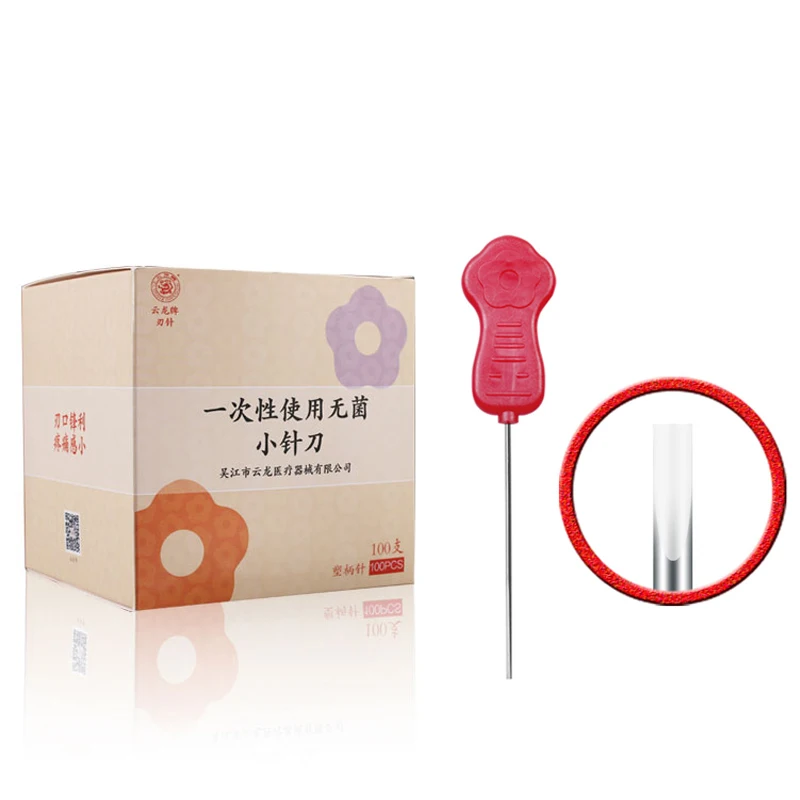 Супер острый нож иглы для иглоукалывания Цвет пластиковой ручкой 100 шт./кор.