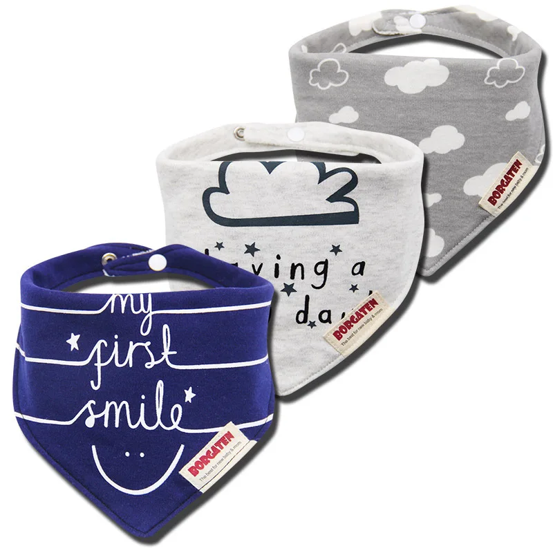 3 шт./лот Детские Мультяшные нагрудники из хлопка с принтом для новорожденных