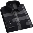 рубашка в клетку белая рубашка черная рубашка Рубашка Aoliwen мужская с длинным рукавом, Классическая блуза из хлопка в клетку, Повседневная сорочка в деловом стиле, осень 2021