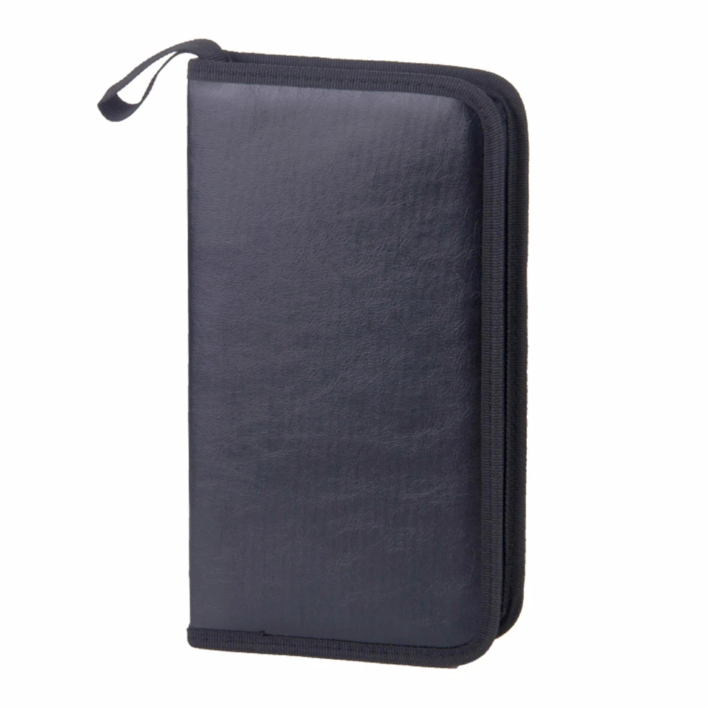 

80 Sleeve Artificial Leather Scratch Resistant DVD Holder Large Capacity Car Rectangle Storage Multifunctional CD Bag Carry Case