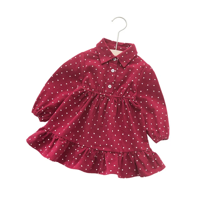 Осенние детские платья хлопковые с длинными рукавами для девочек платье малышей