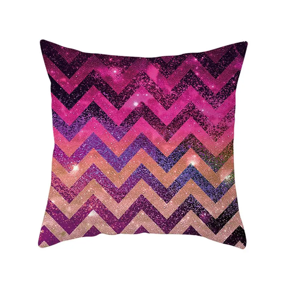 Наволочка 45x45 см с волнистым принтом абстракция персиковая кожа мягкая