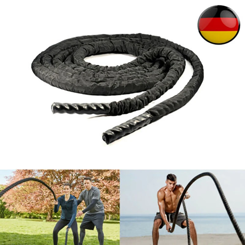 

DE Heavy Jump Rope 38MM*9M Workout Battle Ropes Men Women Total Body Training Improve Strength Building Muscle