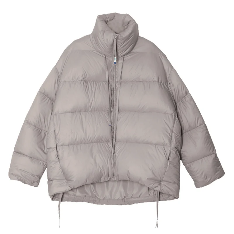 Light Gray IRINACH62 Новая коллекция Простой Большой белый утиный пуховик женская зимняя куртка - Цвет: Light Gray