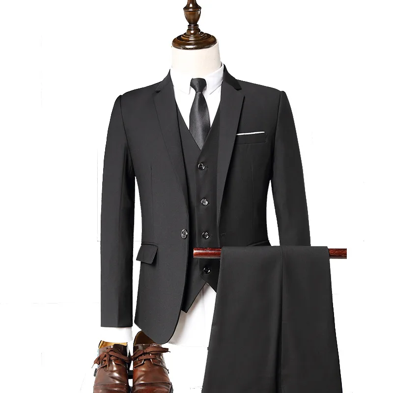 

Korean slim three-piece suits man's business and leisure suits and professional formal suits