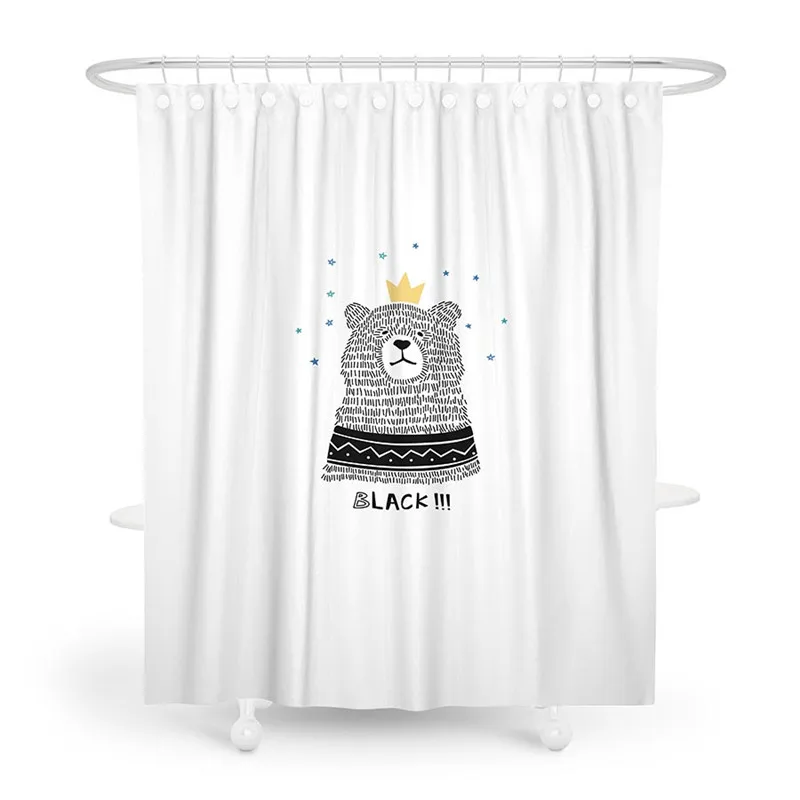 Зебра медведь мультяшная душевая занавеска для ванной полиэстер Ткань