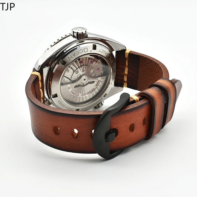 Ремешок из натуральной коровьей кожи для наручных часов винтажный браслет