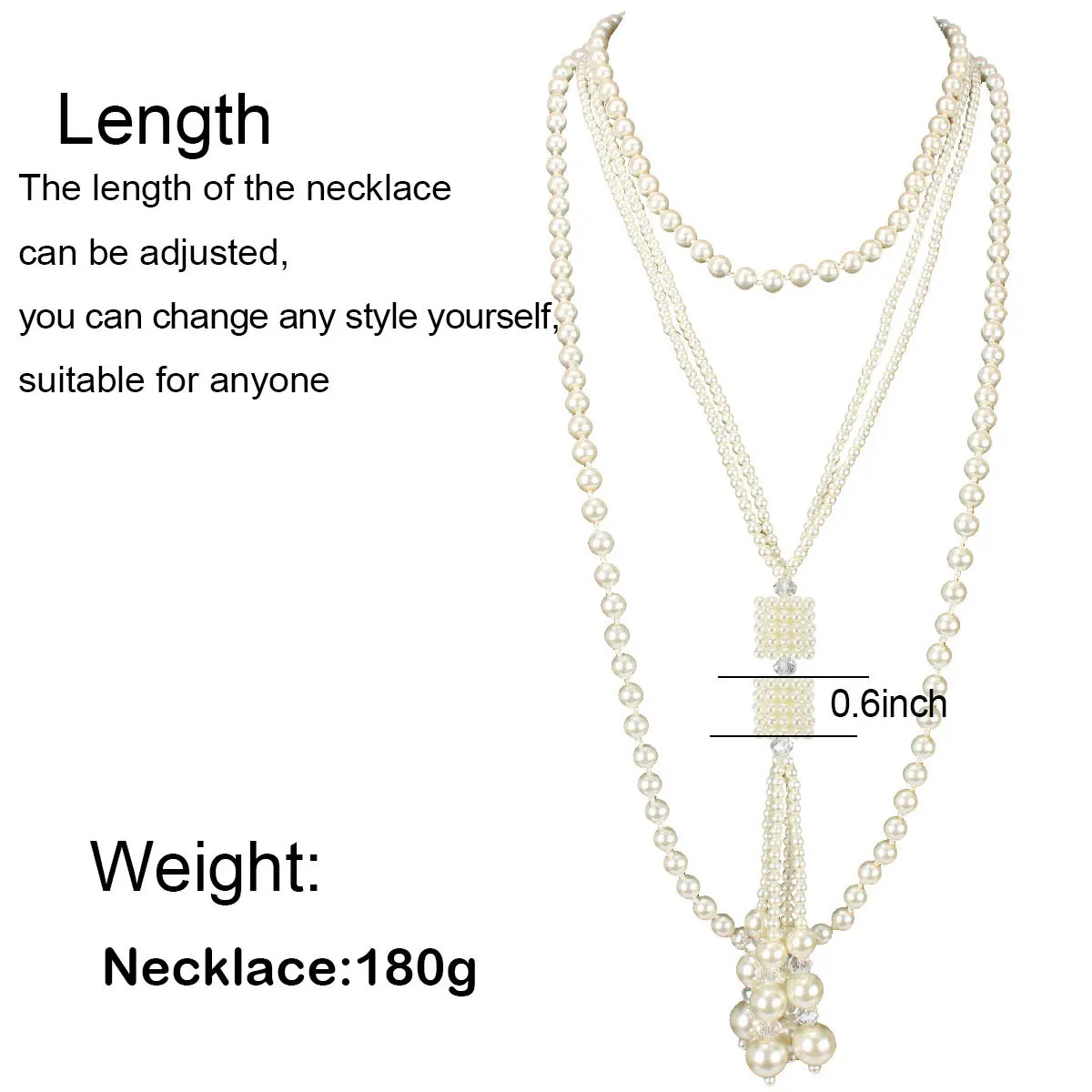 

Classic long autumn and winter white pearl Knot Necklace Korean pearl tassel sweater chain high quality female Necklace Jewelry