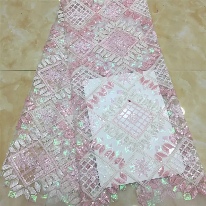 Королевский синий 2020 блестящая французская Кружевная Ткань 5 ярдов Модные