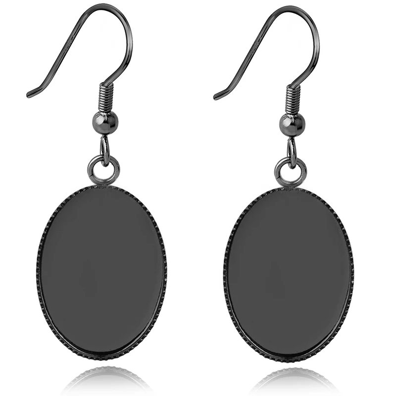 10 шт. кабошоны из нержавеющей стали настройки сережек овальные 13x18 18x25 мм пустая