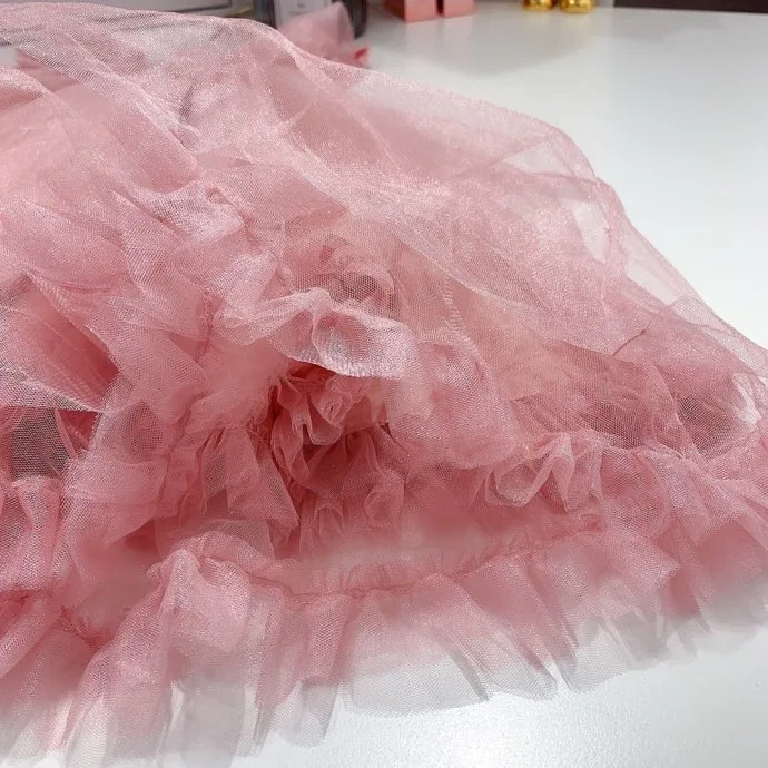 

Summer high end girl's back Butterfly Fairy Dress Baby Dress suspender gauze skirt net red pop Birthday Dress Princess Dress