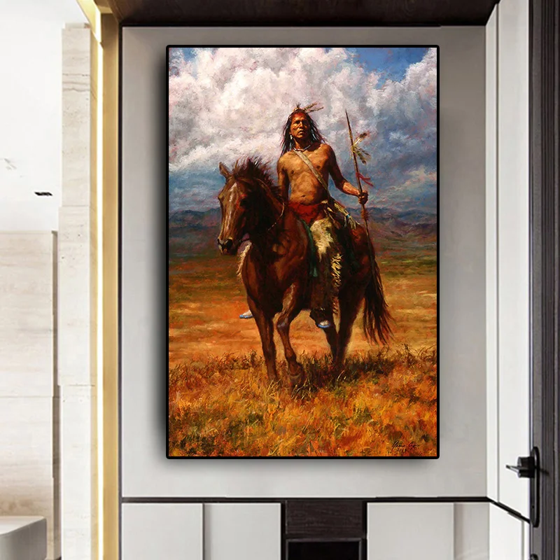 

Abstract Native Indian Landscape Oil Painting on Canvas Posters and Prints Cuadros Art Wall Picture for Living Room