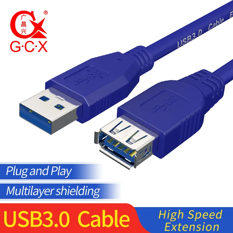 GCX USB удлинитель Кабель для передачи данных папа-мама USB-USB 3,0 кабель удлинитель шнур для ПК клавиатура принтер камера 1 м 1,5 м 3 м 5 м
